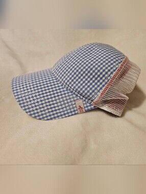 Original Penguin Light Blue and White Gingham Trucker Cap